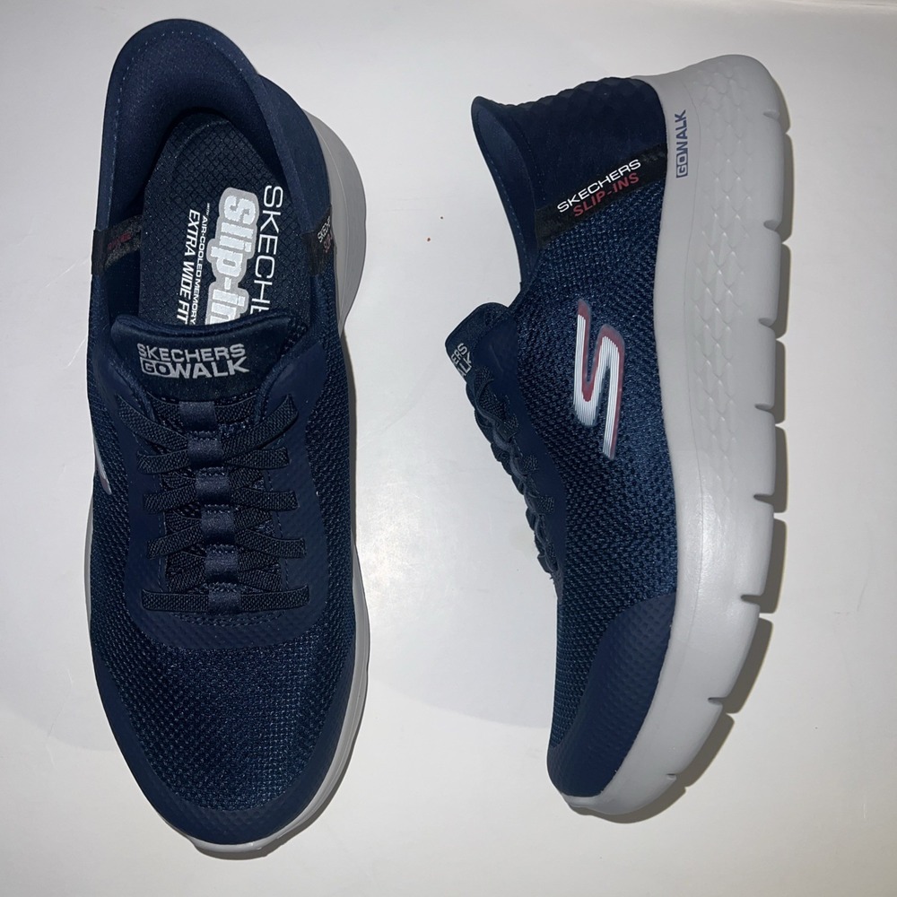 Skechers Slip Ins Go Walk Flex Sneaker Blue Size 10.5 Walking Hands Free Slip on